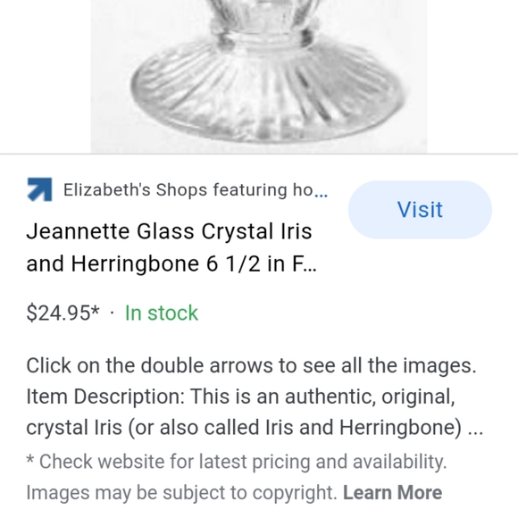 Iris Depression glass pitcher and 4 Glasses - Picture 3 of 3